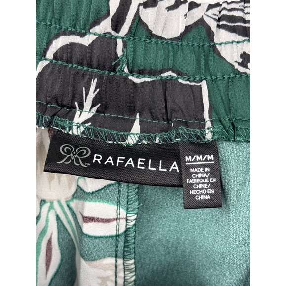 Rafaella Floral Pull On Wide Leg Pant Sparkling Green Black Size Medium NEW - Picture 5 of 6